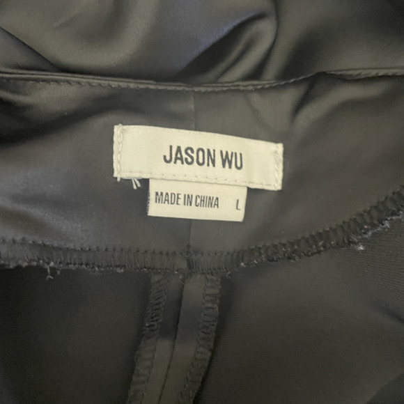 Jason Wu Black Satin Slip Dress L Midi Gown Cocktail Wedding Party Prom Glam NWT - Picture 7 of 9